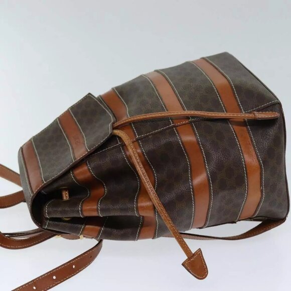 CELINE Macadam Canvas Backpack PVC Brown Auth - Picture 9 of 15